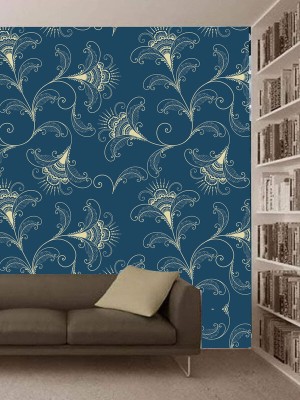 KSHIRSA Abstract Blue, White Wallpaper(1000 cm x 45 cm)