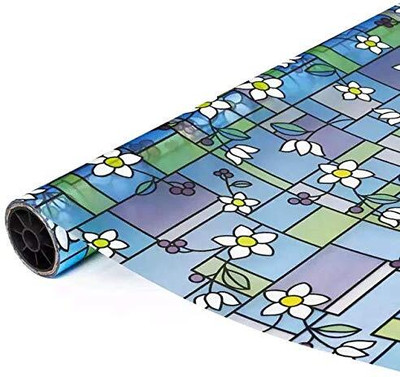 aaruenterprises Vinyl Floral & Botanical Blue Wallpaper(L x W: 60.96 cm x 121.92 cm)