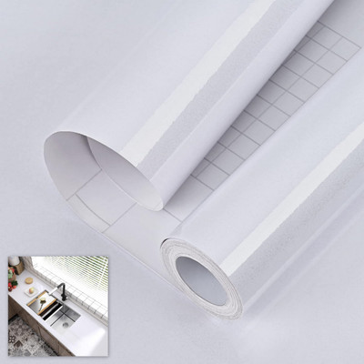 FEELPZONE Vinyl Classics White Wallpaper(L x W: 190.5 cm x 38.1 cm)