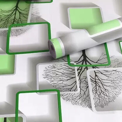 Uratech Vinyl Abstract Green Wallpaper(L x W: 500 cm x 45 cm)