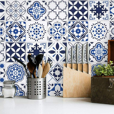SOJITRA EXPORT Vinyl Abstract Blue Wallpaper(L x W: 200 cm x 45 cm)