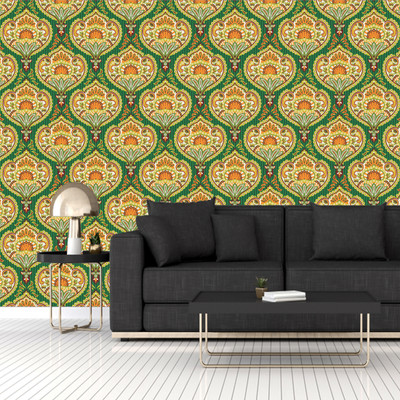 WallDaddy 40 cm Jaipur Yellow Self Adhesive Sticker(Pack of 1)