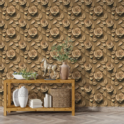 Guru Production Architecture Brown Wallpaper(244 cm x 41 cm)