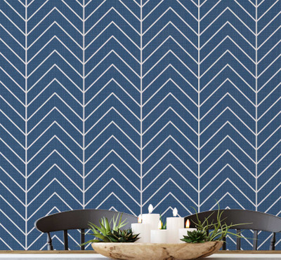 S4Sassy Vinyl Decorative Blue Wallpaper(L x W: 914 cm x 63 cm)