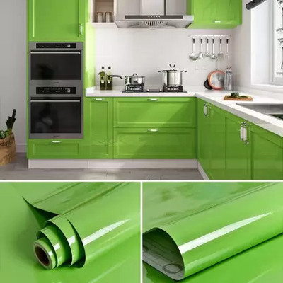 FEELPZONE Vinyl Abstract Green Wallpaper(L x W: 152.4 cm x 38 cm)