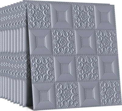 BDM Vinyl Abstract Grey Wallpaper(L x W: 70 cm x 77 cm, Pack of 2)