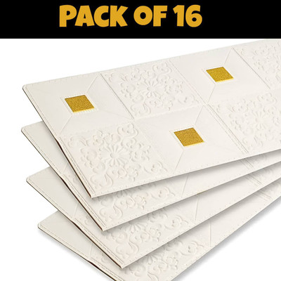 ORXRO Paper, Fabric Decorative White Wallpaper(L x W: 70 cm x 70 cm, Pack of 16)