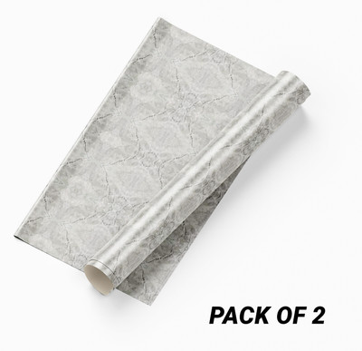 FOKRIM Vinyl Decorative Grey Wallpaper(L x W: 200 cm x 60 cm, Pack of 2)