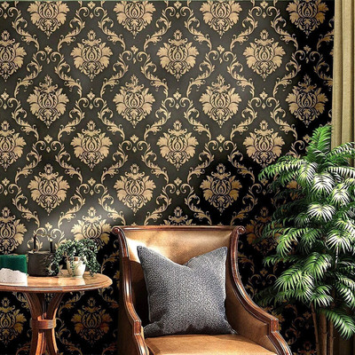 ANNA CREATIONS Vinyl Floral & Botanical Black Wallpaper(L x W: 304 cm x 45 cm)