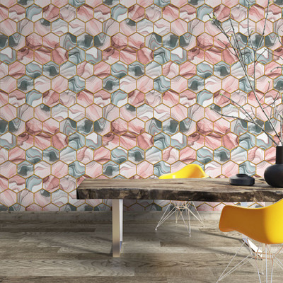 PrintCrown Vinyl Abstract Multicolor Wallpaper(L x W: 244 cm x 41 cm)