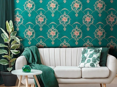 SV collections Decorative Green, Multicolor Wallpaper(400 cm x 45 cm)