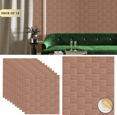 BDM Vinyl Abstract Brown Wallpaper(L x W: 70 cm x 77 cm)