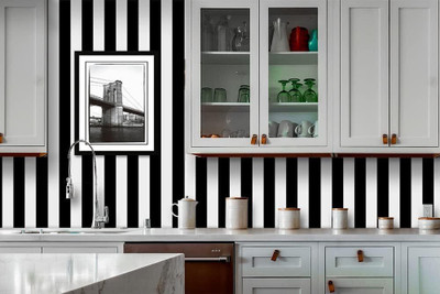 LusticHome Paper Classics Black, White Wallpaper(L x W: 500 cm x 45 cm)