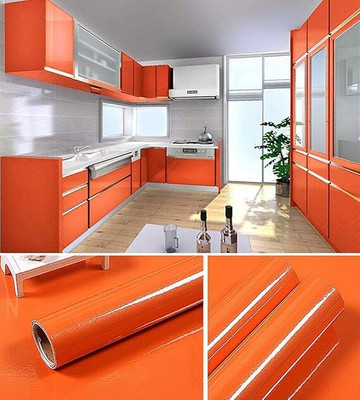 zeepzone Vinyl Classics Orange Wallpaper(L x W: 147.32 cm x 30.48 cm)