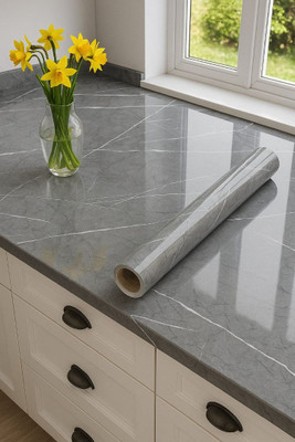 laheri Foils Abstract Grey Wallpaper(L x W: 60 cm x 200 cm)
