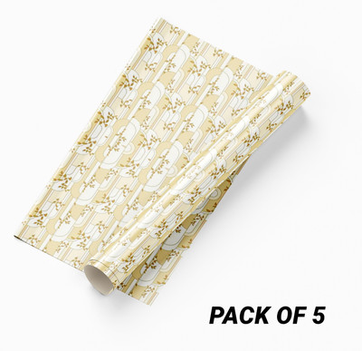 FOKRIM Vinyl Decorative Gold Wallpaper(L x W: 300 cm x 45 cm, Pack of 5)