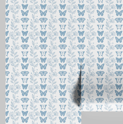 S4Sassy Vinyl Animals Blue Wallpaper(L x W: 152 cm x 63 cm)