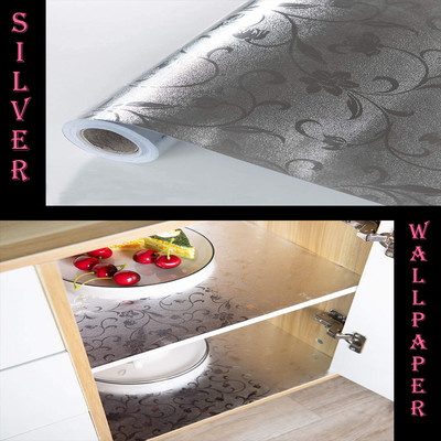 SOJITRA EXPORT Abstract Silver Wallpaper(200 cm x 60 cm)