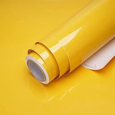 PAVI Vinyl Abstract Yellow Wallpaper(L x W: 33 cm x 155 cm)
