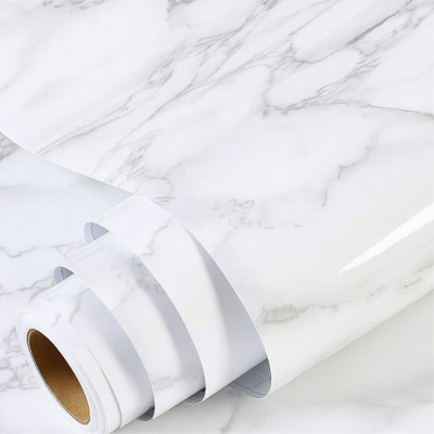 CROFIT Vinyl Abstract White Wallpaper(L x W: 60 cm x 200 cm)