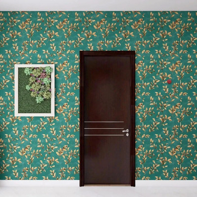 ASSBRI COLLECTIONS Vinyl Decorative Green, Brown Wallpaper(L x W: 1000 cm x 45 cm)