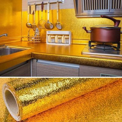 heeva creation Vinyl Architecture Gold Wallpaper(L x W: 200 cm x 60 cm)