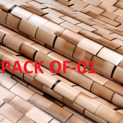 Splendid Paper Abstract Brown Wallpaper(L x W: 250 cm x 45 cm)