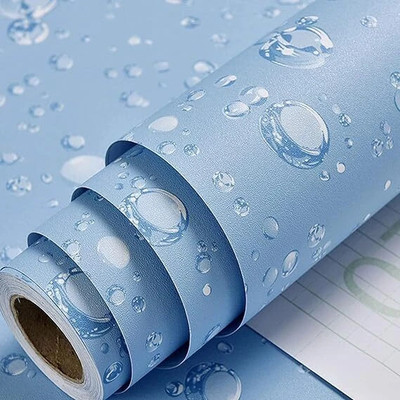 doodad Vinyl Abstract Blue Wallpaper(L x W: 1000 cm x 45 cm)