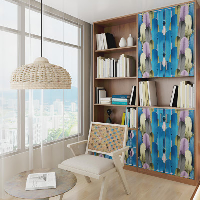 ASSBRI SHOPEE PVC Abstract Blue Wallpaper(L x W: 45 cm x 800 cm)