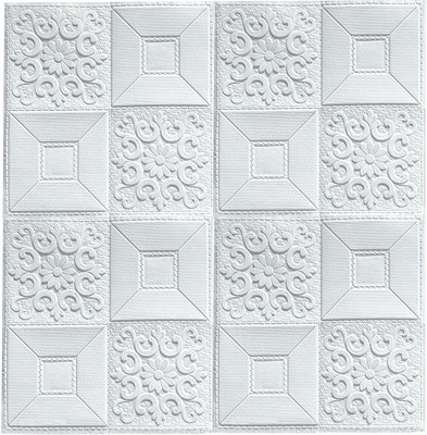 Ingorala Embossed Abstract White Wallpaper(L x W: 70 cm x 77 cm)