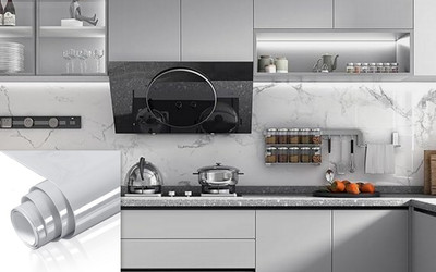 SUPERFAB Vinyl Abstract Grey Wallpaper(L x W: 177.8 cm x 30.48 cm)