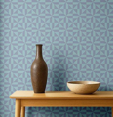 S4Sassy Vinyl Abstract Blue Wallpaper(L x W: 304 cm x 63 cm)