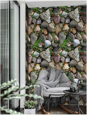 Samay Vinyl Abstract Green Wallpaper(L x W: 500 cm x 45 cm)