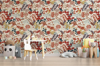 infinity interiors Vinyl Floral & Botanical Multicolor Wallpaper(L x W: 228 cm x 40 cm, Pack of 2)