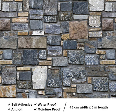 Synervo Decorative Grey Wallpaper(200 cm x 45 cm)