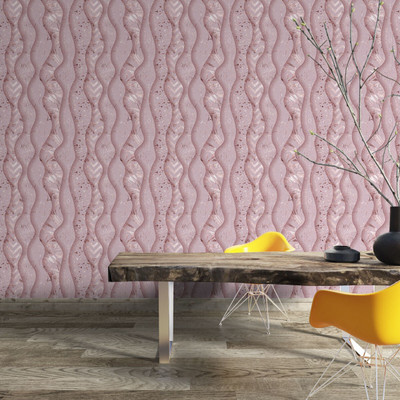 texoro Vinyl Abstract Pink Wallpaper(L x W: 230 cm x 45 cm)