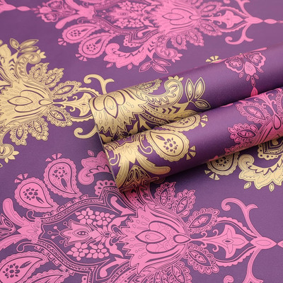 Wollzo Vinyl Decorative Pink Wallpaper(L x W: 500 cm x 45 cm)