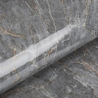 YOGVAYNA 12000 cm GREY MARBLE WALLPAPER Self Adhesive Sticker(Pack of 1)