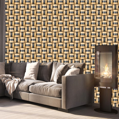 WallDaddy 300 cm WDST-WoodSquare Self Adhesive Sticker(Pack of 1)