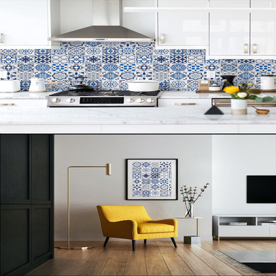 Wellwall Vinyl Nature Blue Wallpaper(L x W: 200 cm x 60 cm)