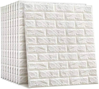 metreno Vinyl Decorative White Wallpaper(L x W: 77 cm x 70 cm)
