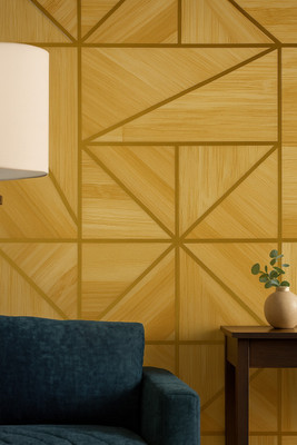 Dhavaj enterprise PVC Abstract Gold Wallpaper(L x W: 1000 cm x 45 cm)