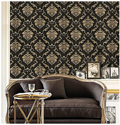 TINSUHG Vinyl Abstract Brown Wallpaper(L x W: 45 cm x 300 cm)