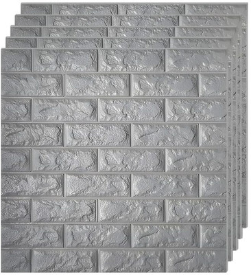 Curvescape Abstract Grey Wallpaper(70 cm x 77 cm, Pack of 10)