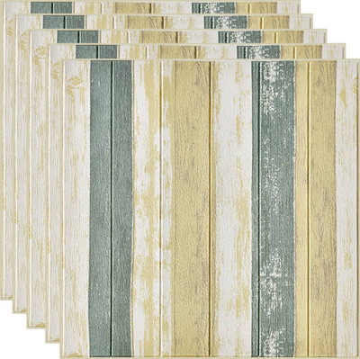 Onbet Embossed Floral & Botanical Brown Wallpaper(L x W: 70 cm x 70 cm, Pack of 5)