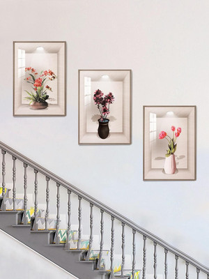 HomeFast Vinyl Fantasy Multicolor Wallpaper(L x W: 42.5 cm x 30 cm, Pack of 3)