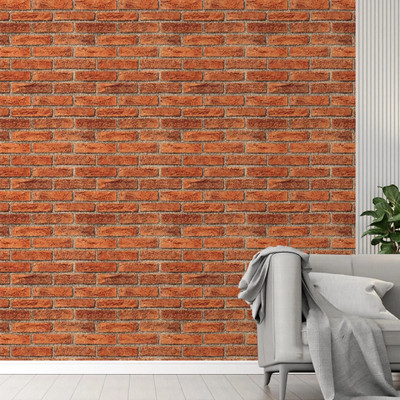 doodad Vinyl Architecture Orange Wallpaper(L x W: 500 cm x 45 cm)
