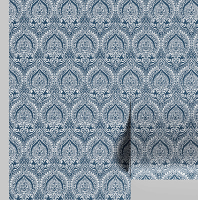 S4Sassy Vinyl Decorative Blue Wallpaper(L x W: 609 cm x 63 cm)