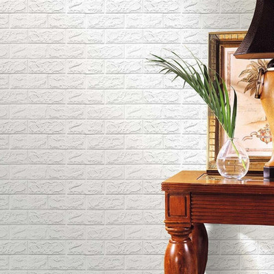 BDM Vinyl Abstract White Wallpaper(L x W: 70 cm x 77 cm)
