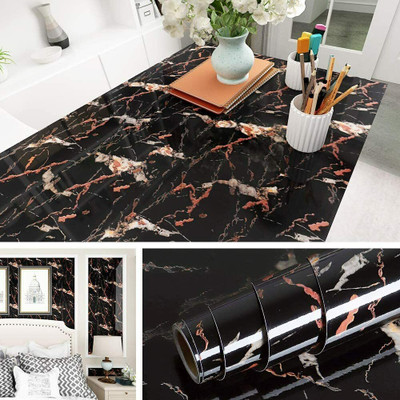 ERATO Vinyl Decorative Black, Gold Wallpaper(L x W: 30 cm x 127 cm)